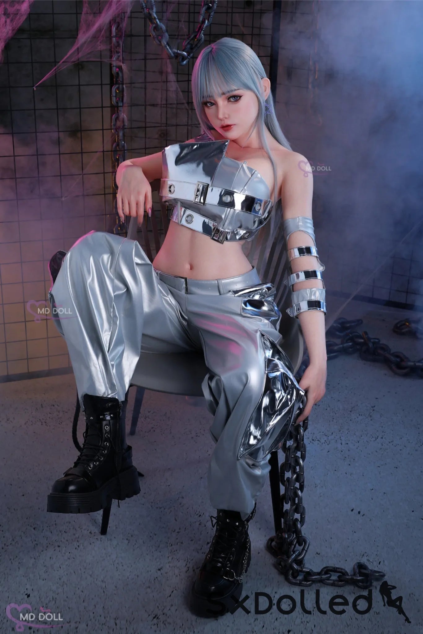 Nancy A (F-Cup) (166cm) | Silver Hair Futuristic Sex Doll | MD Doll F-Cup / 166cm / Silver Sex Doll