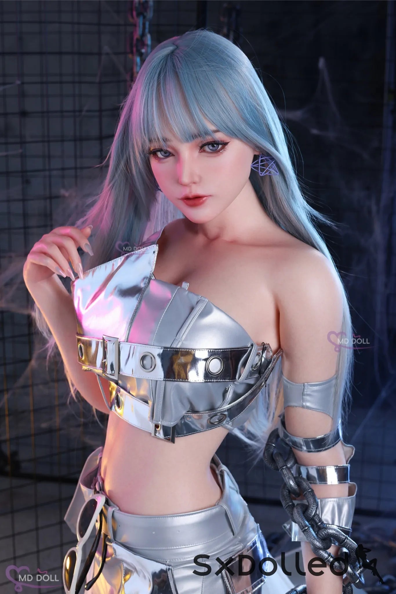 Nancy A (F-Cup) (166cm) | Silver Hair Futuristic Sex Doll | MD Doll F-Cup / 166cm / Silver Sex Doll