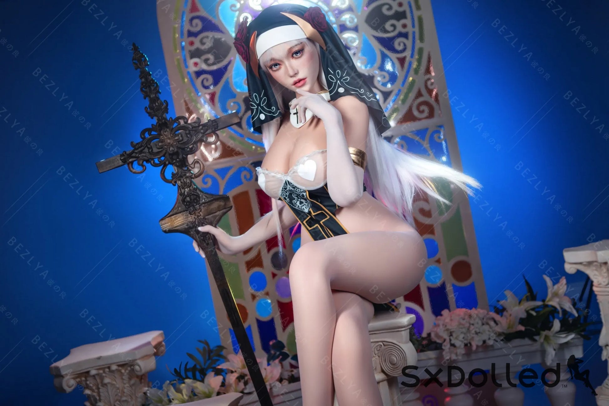 Nymphaea A (K Cup) (155cm) | Sexy Asian Nun Sex Doll | Bezlya K Cup / 155cm / White Sex Doll