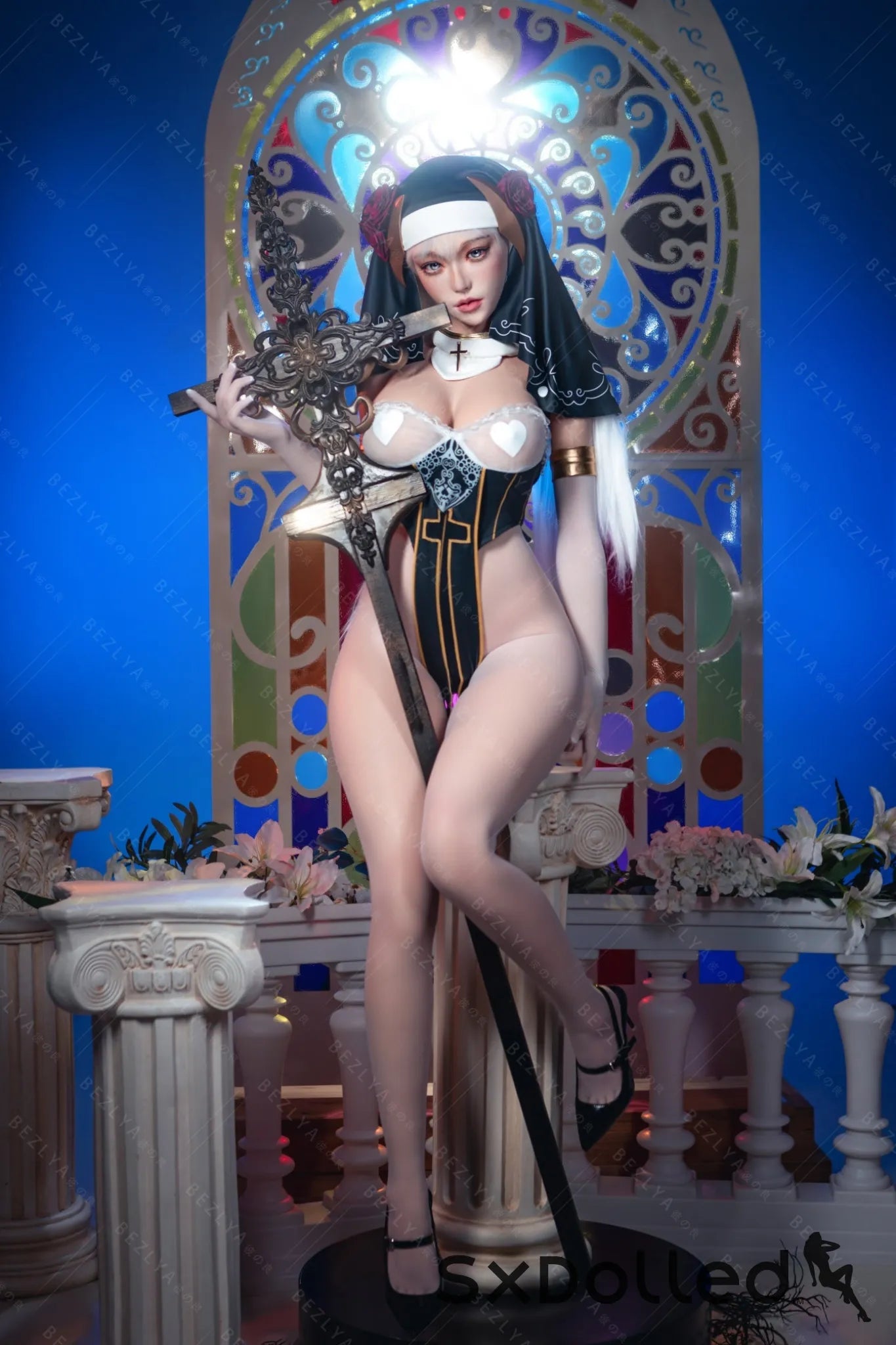 Nymphaea A (K Cup) (155cm) | Sexy Asian Nun Sex Doll | Bezlya K Cup / 155cm / White Sex Doll
