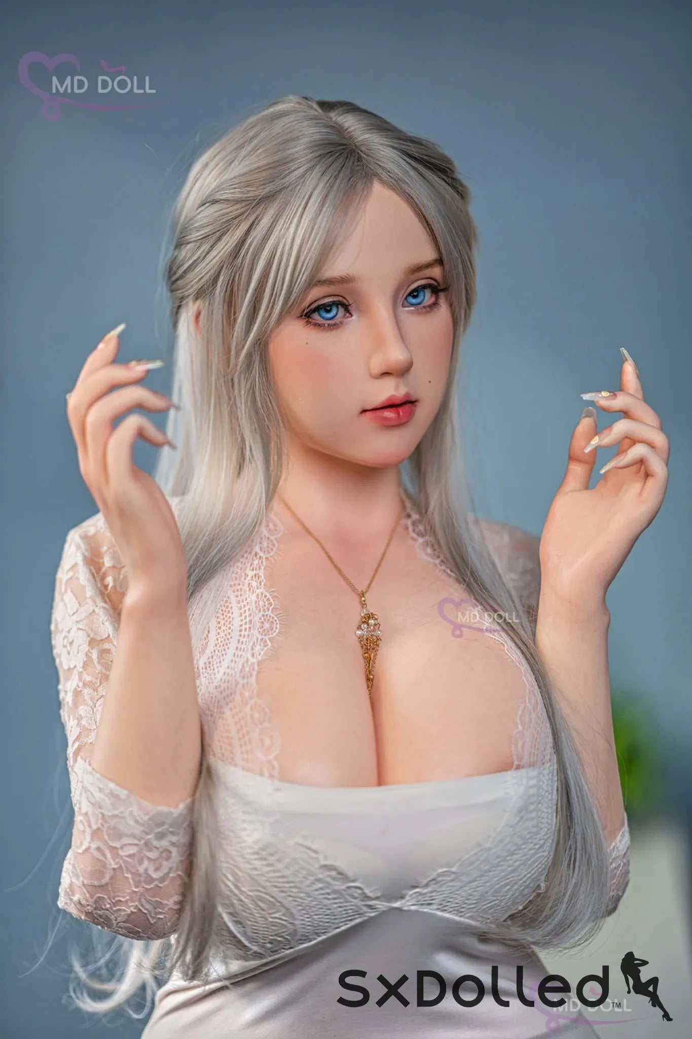 Olivia A (Q-Cup) (162cm) | Thick Caucasian Curvy Sex Doll | MD Doll Q-Cup / 162cm / Grey Sex Doll
