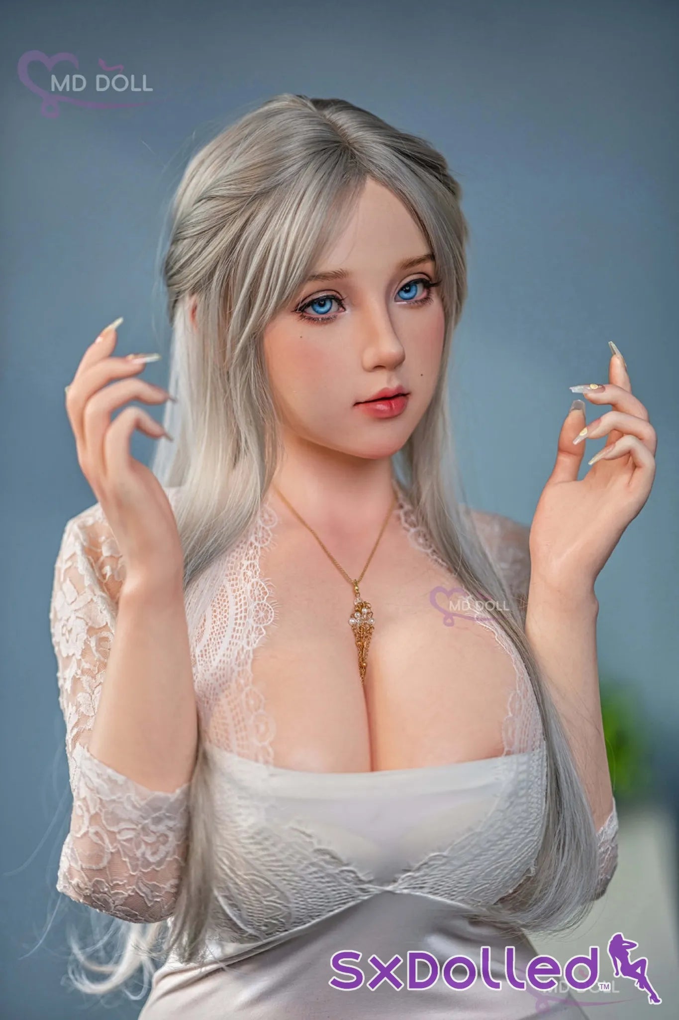 Olivia A (Q-Cup) (162cm) | Thick Caucasian Curvy Sex Doll | MD Doll Q-Cup / 162cm / Grey Sex Doll
