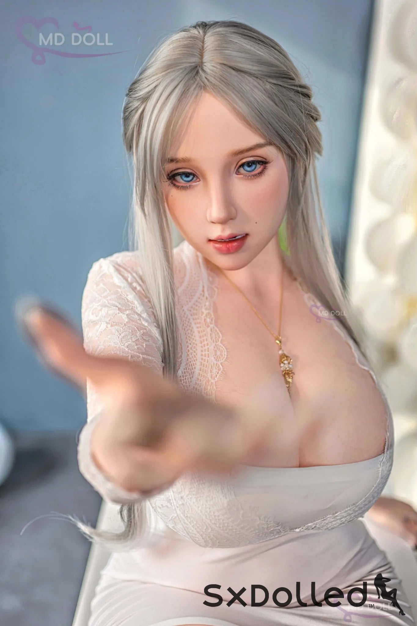 Olivia A (Q-Cup) (162cm) | Thick Caucasian Curvy Sex Doll | MD Doll Q-Cup / 162cm / Grey Sex Doll