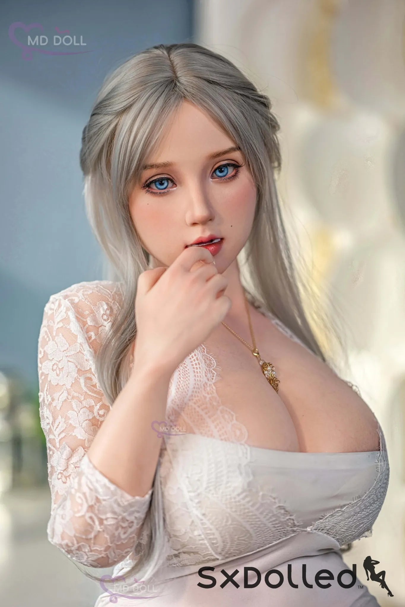 Olivia A (Q-Cup) (162cm) | Thick Caucasian Curvy Sex Doll | MD Doll Q-Cup / 162cm / Grey Sex Doll