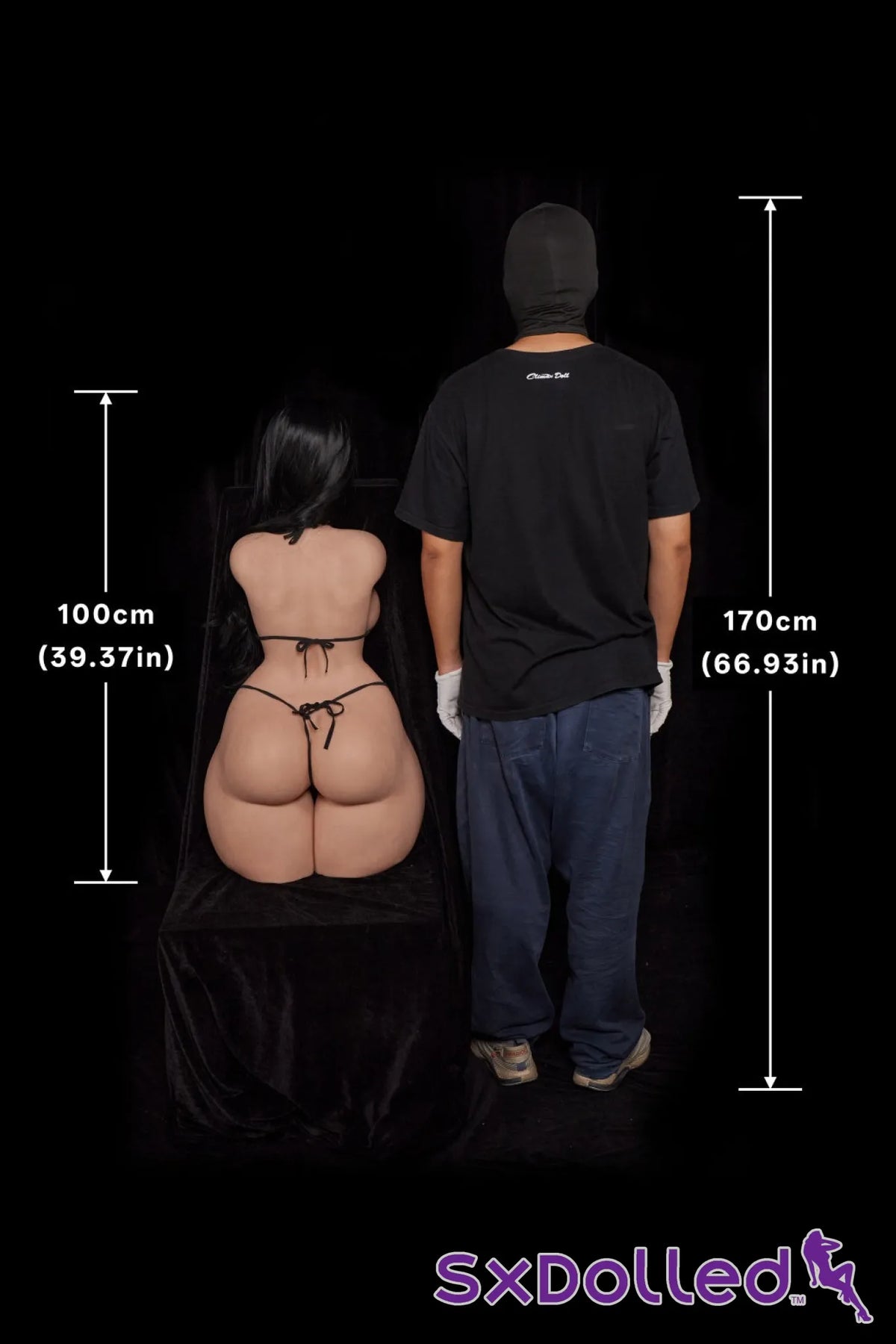Renata B (F-Cup) (100cm) | Midnight Glamour Siren Sex Doll Torso | Climax Doll - F-Cup / 100cm / Black - Sex Torso