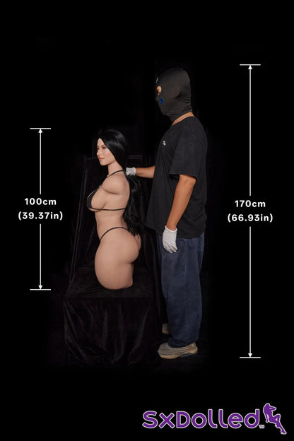 Renata B (F-Cup) (100cm) | Midnight Glamour Siren Sex Doll Torso | Climax Doll - F-Cup / 100cm / Black - Sex Torso