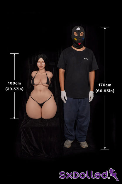 Renata B (F-Cup) (100cm) | Midnight Glamour Siren Sex Doll Torso | Climax Doll - F-Cup / 100cm / Black - Sex Torso