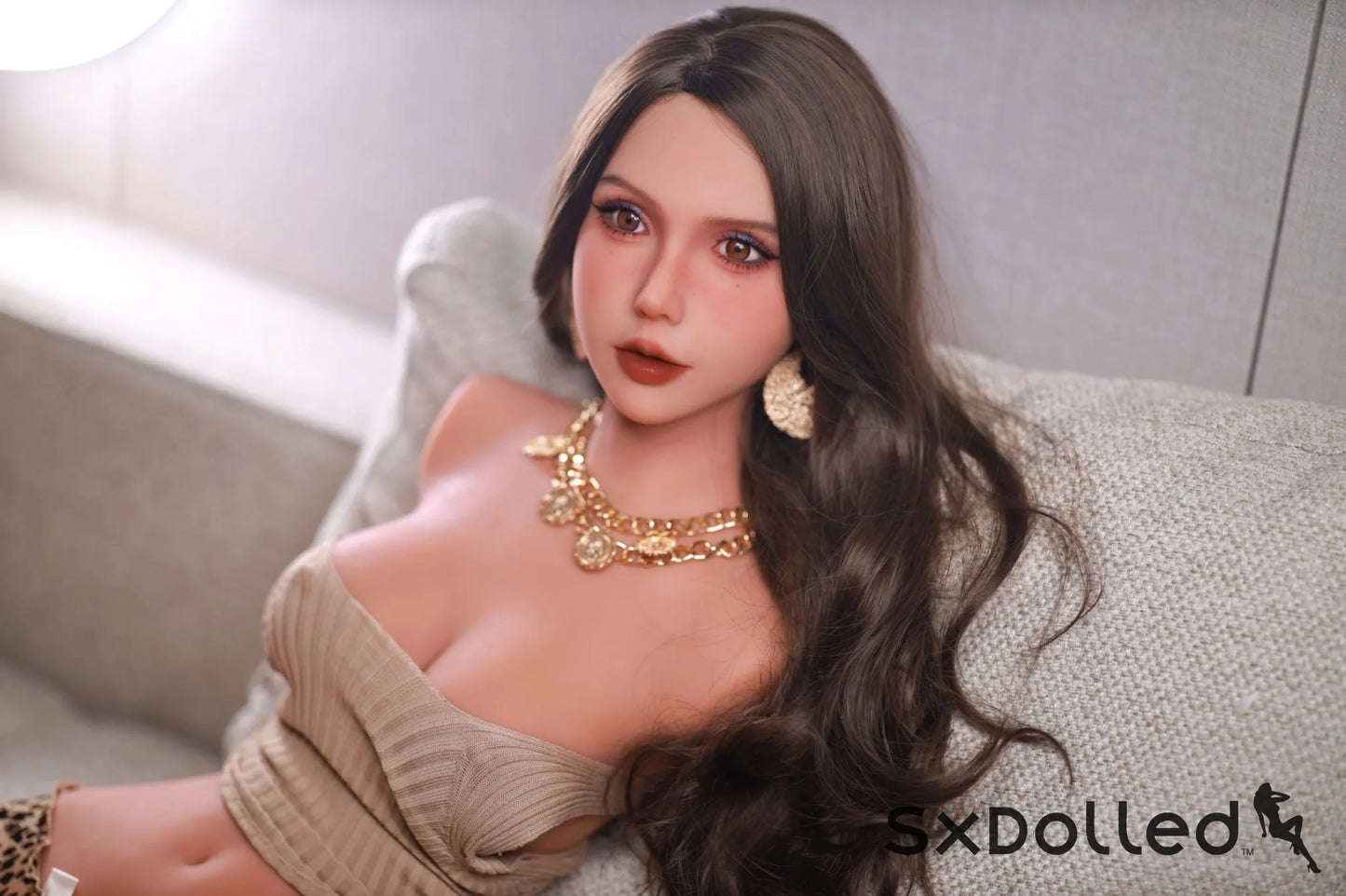 Senara (E-Cup) (93cm) | Latina Freckled Sex Doll Torso | Fire Doll E-Cup / 93cm / Brunette Sex Doll