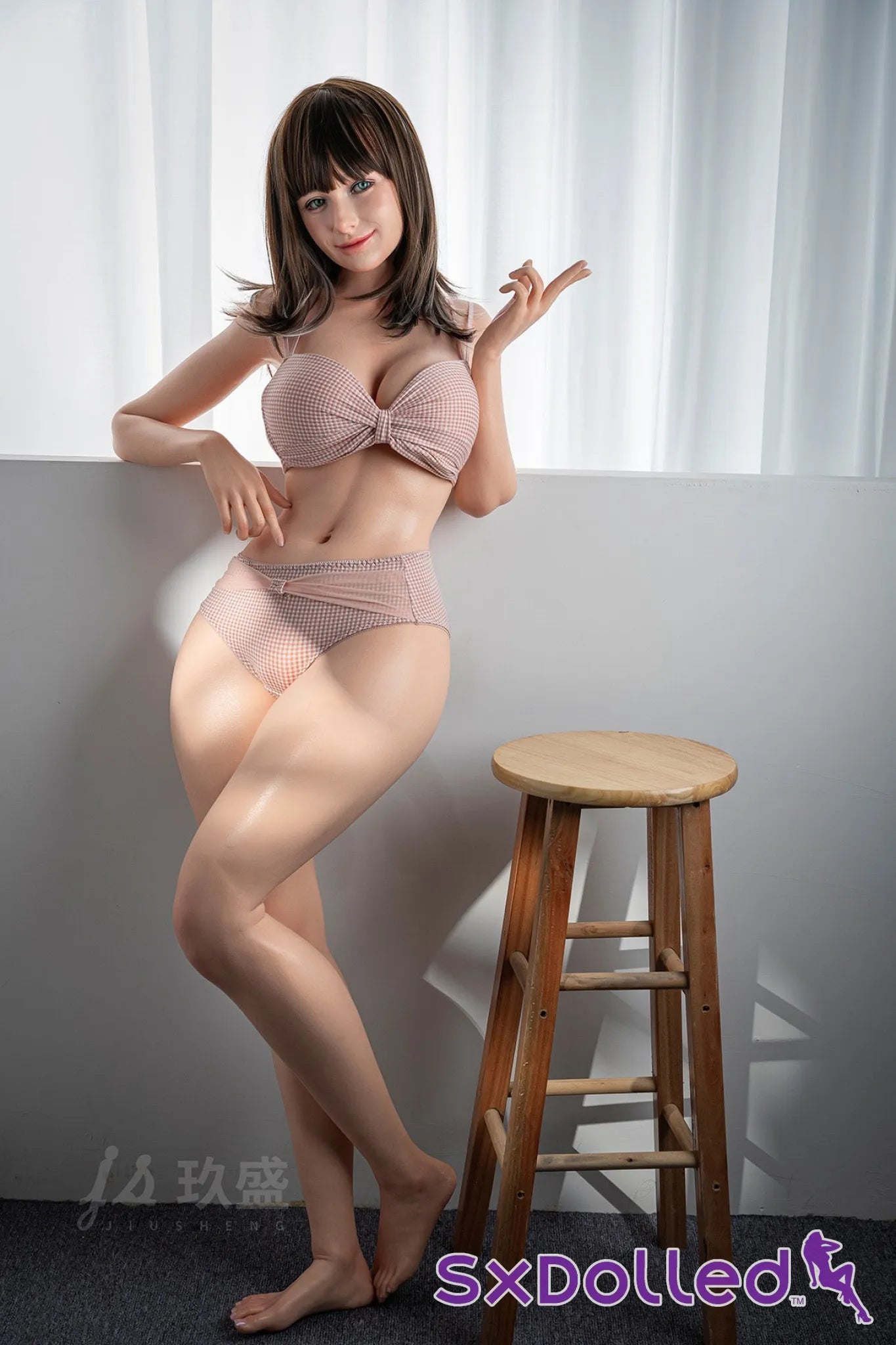 Sienna B (E-Cup) (152cm) | Happy Caucasian Sex Doll | Jiusheng Doll E-Cup / 152cm / Brunette Sex Doll