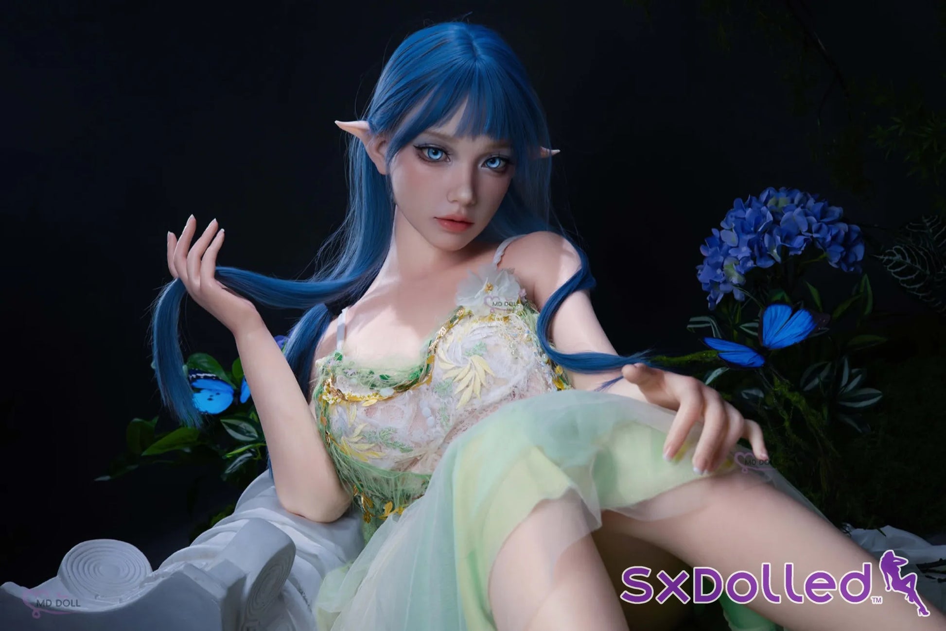 Sophiah A (G-Cup) (150cm) | Aqua Nature Elf Sex Doll | MD Doll G-Cup / 150cm / Blue Sex Doll