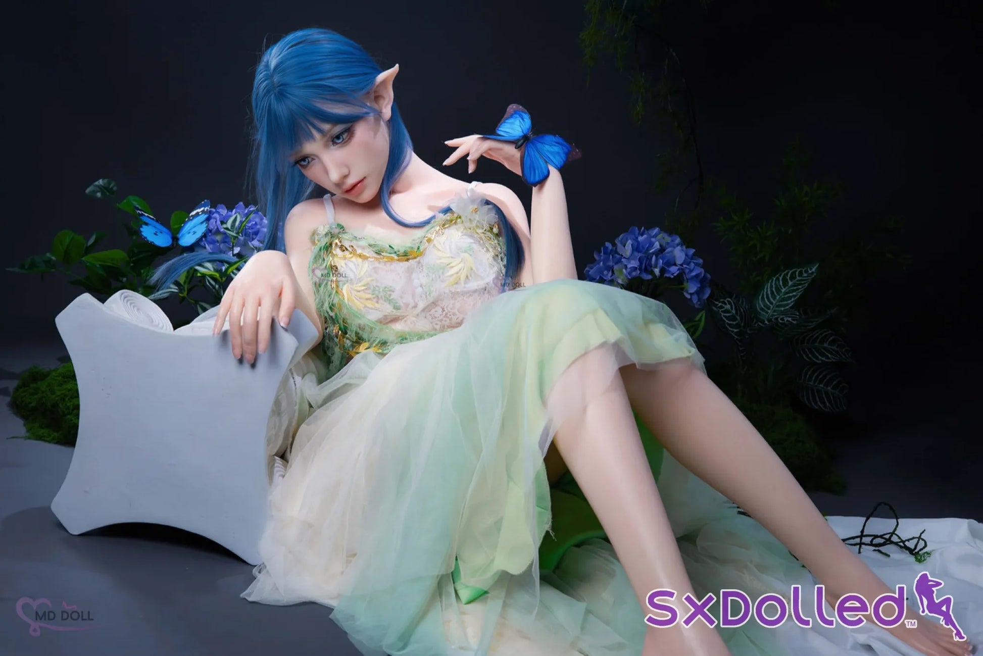 Sophiah A (G-Cup) (150cm) | Aqua Nature Elf Sex Doll | MD Doll G-Cup / 150cm / Blue Sex Doll