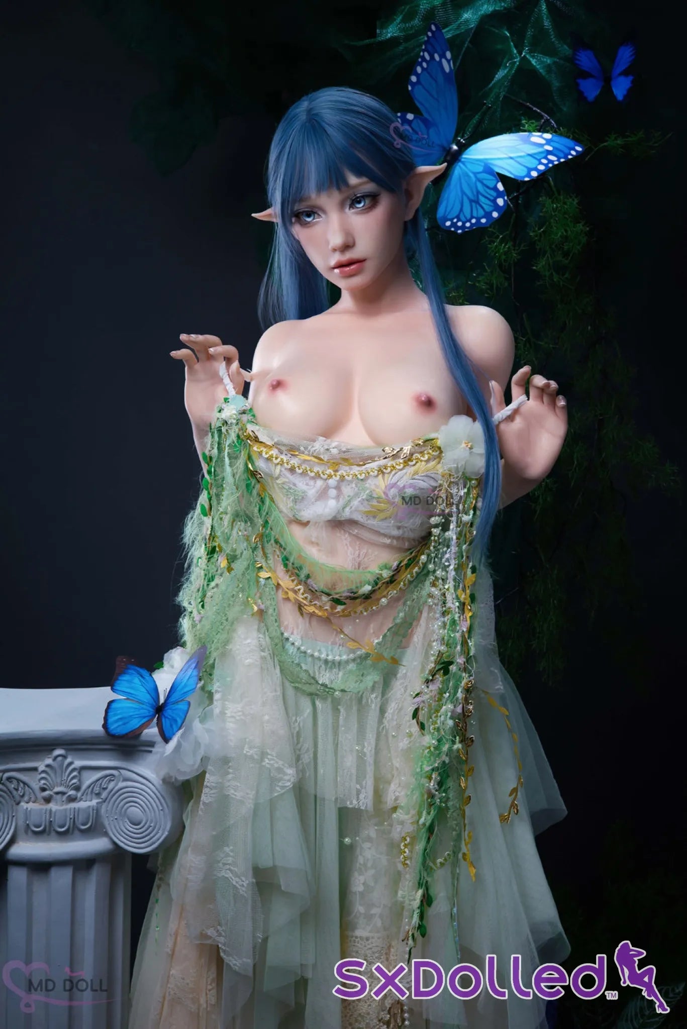Sophiah A (G-Cup) (150cm) | Aqua Nature Elf Sex Doll | MD Doll G-Cup / 150cm / Blue Sex Doll