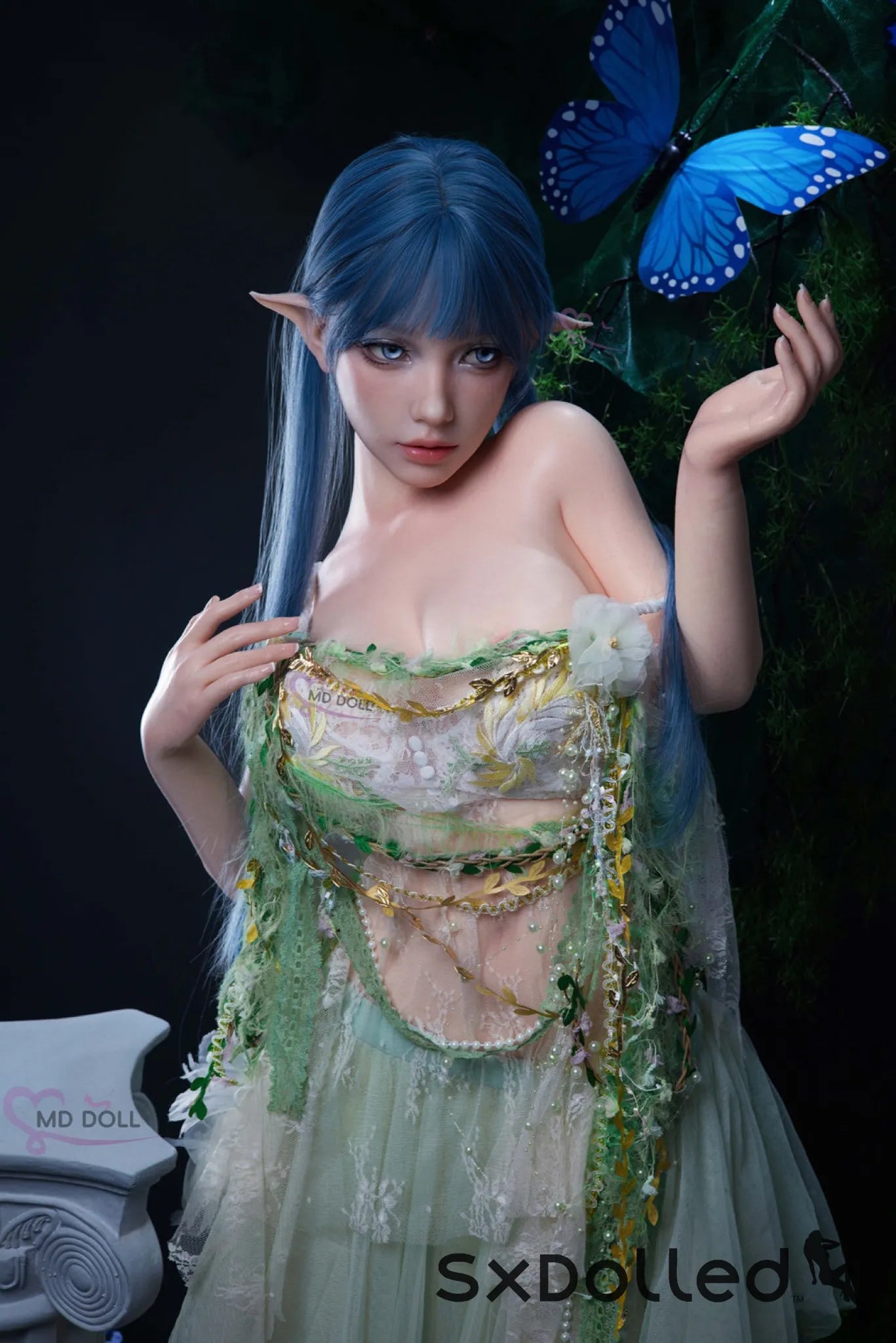 Sophiah A (G-Cup) (150cm) | Aqua Nature Elf Sex Doll | MD Doll G-Cup / 150cm / Blue Sex Doll