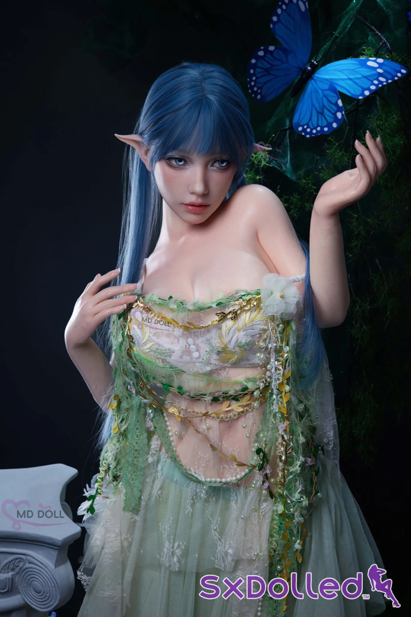 Sophiah A (G-Cup) (150cm) | Aqua Nature Elf Sex Doll | MD Doll G-Cup / 150cm / Blue Sex Doll