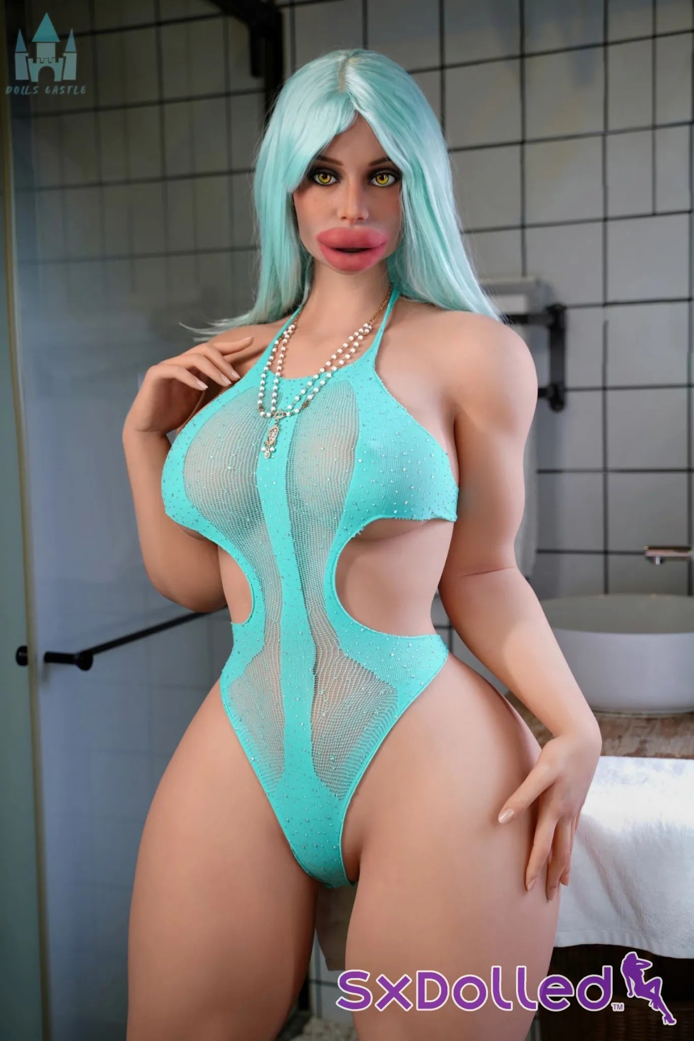 Zara A (E-Cup) (164cm) | Thick Bimbo Lips Sex Doll | Dolls Castle - E-Cup / 164cm / Blue - Sex Doll